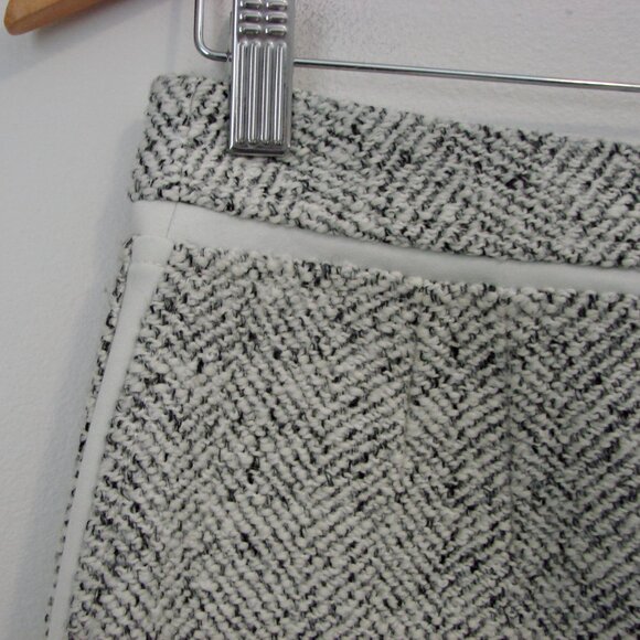 Wool Blend Tweed Pencil Skirt Black Cream White House Black Market Work Office 4 - Picture 10 of 12